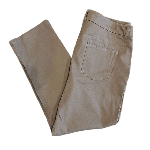 Chico's So Slimming Tan Ankle Jean Texture Stretchy Pants - Size 2 (US L/12) - Picture 4 of 8